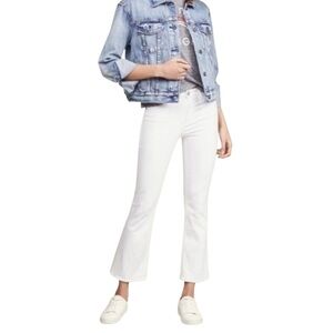 2X HP. FRAME Le Crop Mini Boot Denim White Mid Rise Ankle Stretch Jeans Sz 28
